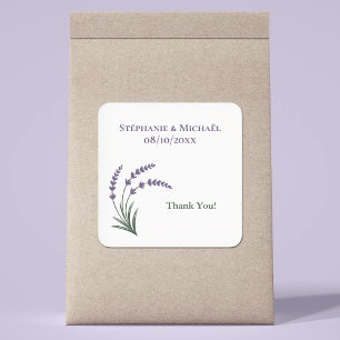 Adesivo Quadrado Casamento Simples de Lavanda