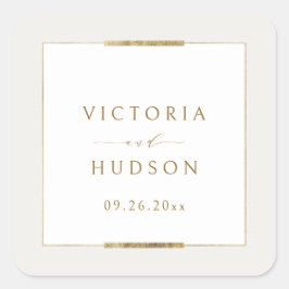 Adesivo Quadrado Casamento Simples Moderno da Elegância