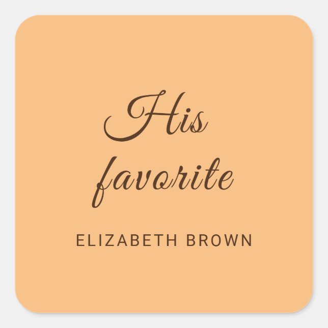 Adesivo Quadrado Casamento Simples por Monograma Elegante (Frente)