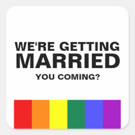 Adesivo Quadrado Casamento Soa Gay Divertido Orgulho Arco-Íris