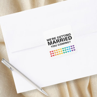 Adesivo Quadrado Casamento Soa Gay Rainbow Hearde