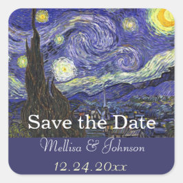 Adesivo Quadrado Casamento Starry Night salve a data