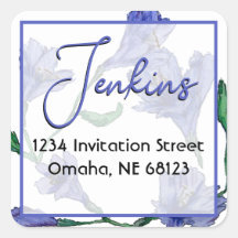 Casamento Violet Blue Floral Watercolor