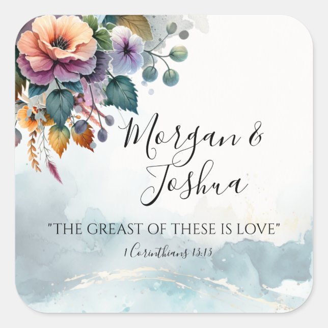 Adesivo Quadrado Casamentos de queda (Frente)