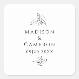 Adesivo Quadrado Casamentos Negros e Brancos Legais Deixam Nomes Da