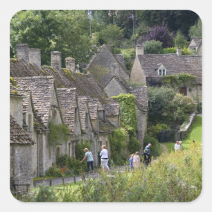 Adesivo Quadrado casas de pedra Cotswold na aldeia de