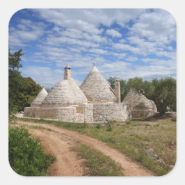 Adesivo Quadrado Casas de Trulli na Apúlia/Apúlia
