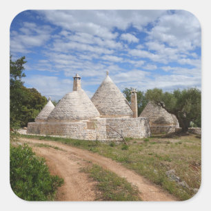 Adesivo Quadrado Casas de Trulli na Apúlia/Apúlia