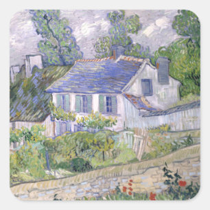 Adesivo Quadrado Casas em Auvers Vincent van Gogh