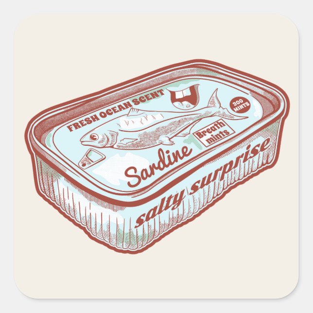 Adesivo Quadrado Cascas de hálito estranhas (Frente)