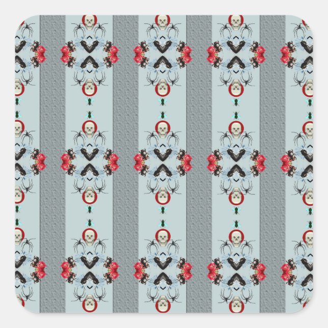 Adesivo Quadrado Cascas e autocolantes (Frente)