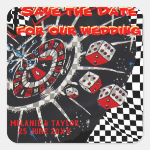 Adesivo Quadrado Casino Dice Salvar a Data