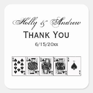 Adesivo Quadrado Casino Night Poker Royal Hetero Flush Spades