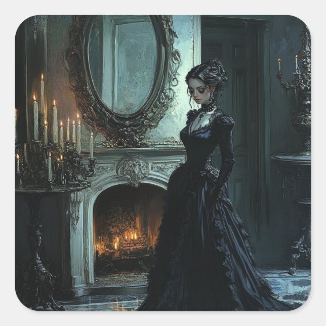 Adesivo Quadrado Cassandra Pensando (Frente)