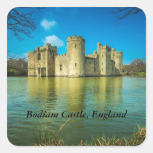 Adesivo Quadrado Castelo cénico de Bodiam em Sussex do leste