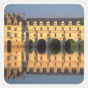 Adesivo Quadrado Castelo Chenonceau, Rio Cher, Loir-et-Cher,