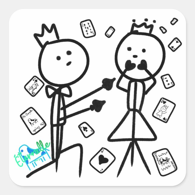 Adesivo Quadrado Castelo de Cartas (Frente)