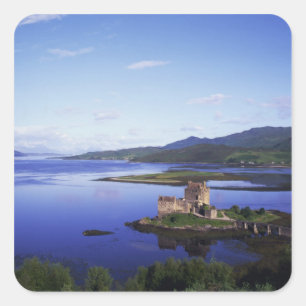 Adesivo Quadrado Castelo de Eilean Donan, Dornie, Highlands,