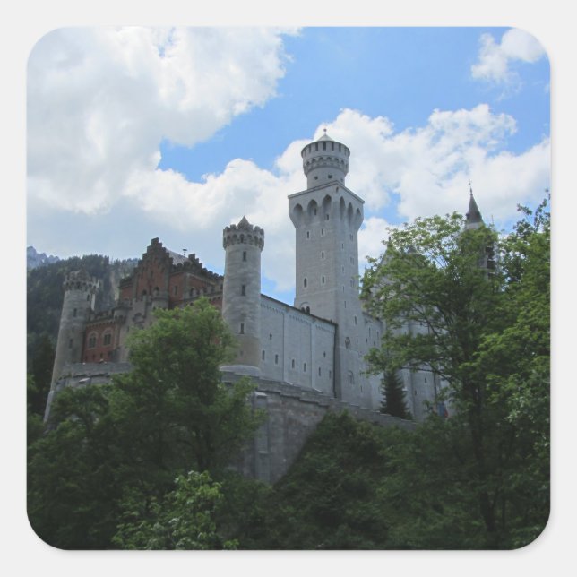 Adesivo Quadrado Castelo de Neuschwanstein (Frente)