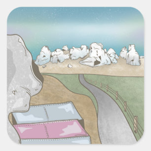 Adesivo Quadrado Castelo Hill Boulding Nova Zelândia