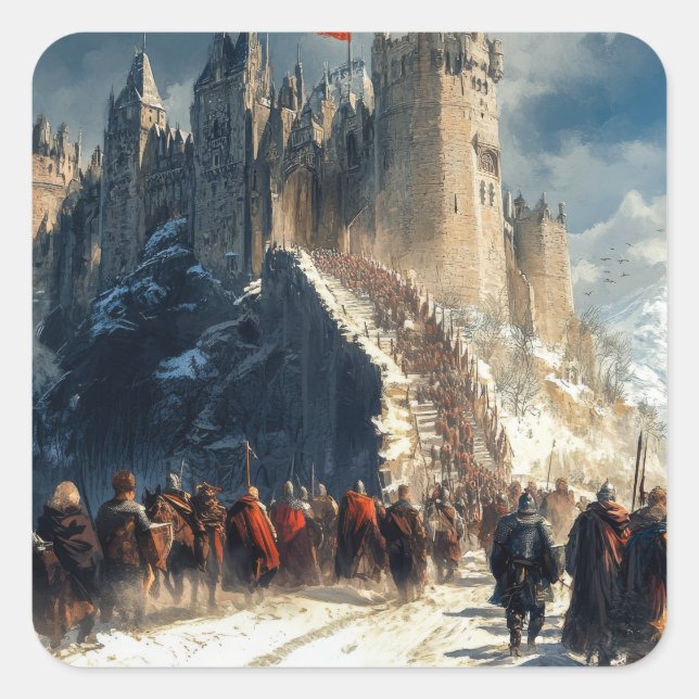 Adesivo Quadrado Castelo Medieval (Frente)