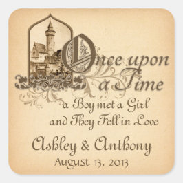 Adesivo Quadrado Castelo Medieval Fairytale Uma Vez No Casamento