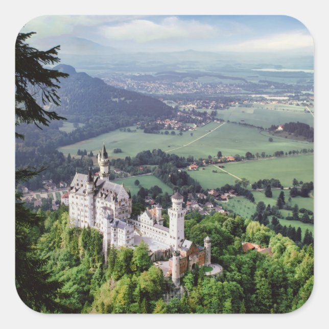 Adesivo Quadrado Castelo Neuschwanstein (Frente)