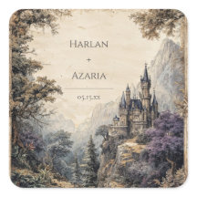 Castelo no Sticker do Casamento Florestal