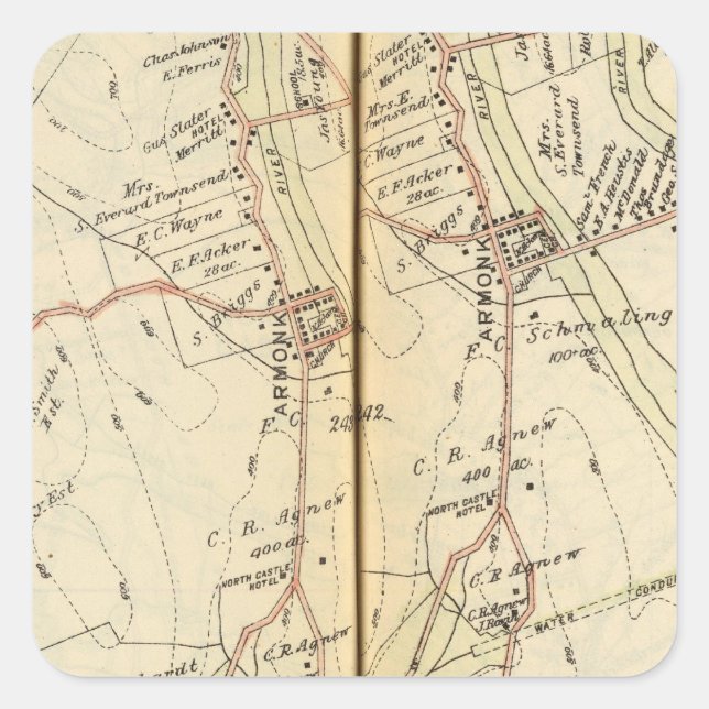 Adesivo Quadrado Castelo Norte, Nova Iorque 2 (Frente)