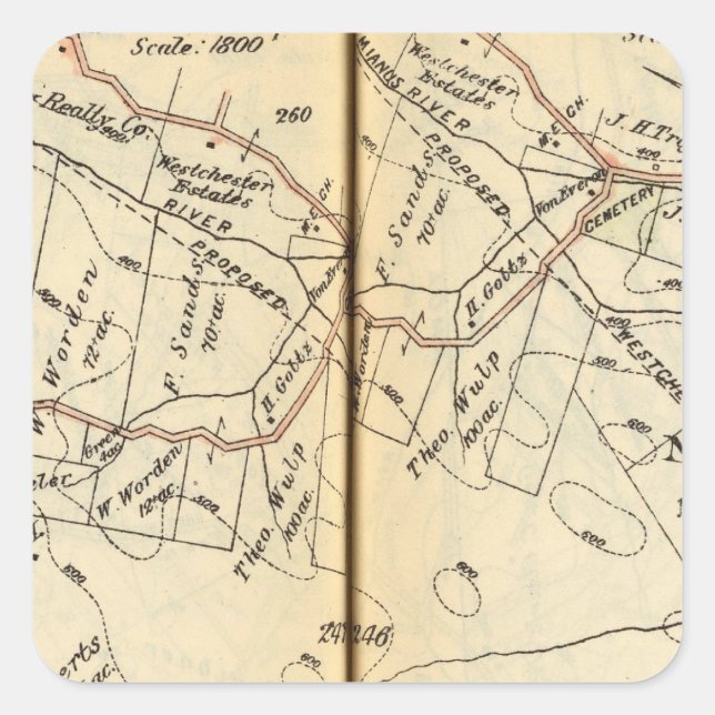 Adesivo Quadrado Castelo Norte, Nova Iorque 2 (Frente)