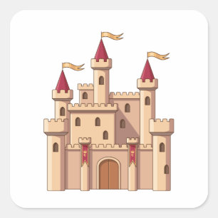 Adesivo Quadrado Castelo Real Medieval de Conto de Fadas