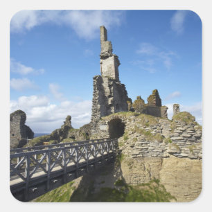 Adesivo Quadrado Castelo Sinclair Girnigoe, Wick, Caithness,