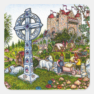 Adesivo Quadrado Castle Cross Stickers