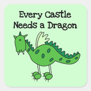 Adesivo Quadrado Castle Dragon