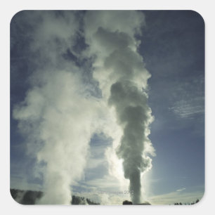 Adesivo Quadrado Castle Geyser ,Yellowstone National Park