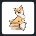 Adesivo Quadrado Cat Box<br><div class="desc">This design is the perfect gift for a birthday,  Christmas and other celebrations. It is suitable for women,  men and kids.</div>