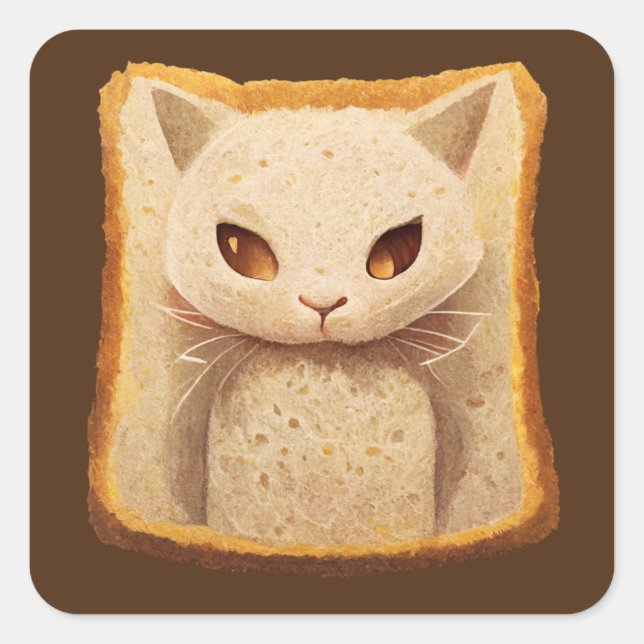 Adesivo Quadrado Cat Bread 01 (Frente)