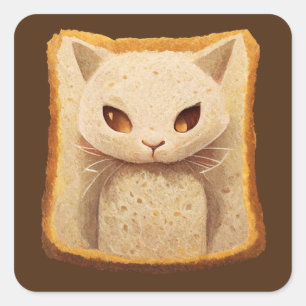 Adesivo Quadrado Cat Bread 01