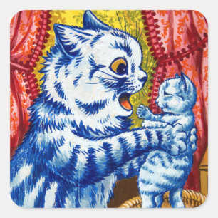 Adesivo Quadrado Cat e seus gatinhos