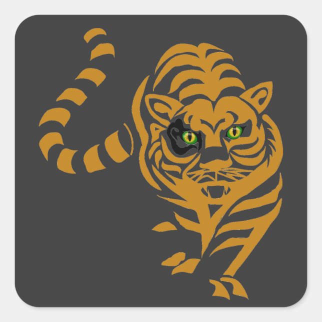 Adesivo Quadrado Cat Happy e saudável (Frente)