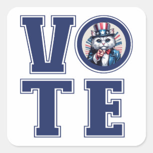 Adesivo Quadrado Cat Says Vote