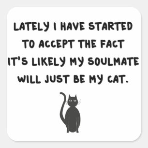 Adesivo Quadrado Cat Soulmate