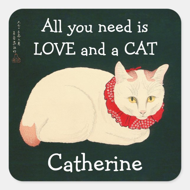 Adesivo Quadrado Cat Tama (Frente)