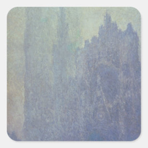 Adesivo Quadrado Catedral de Claude Monet Rouen, tempo nevoento