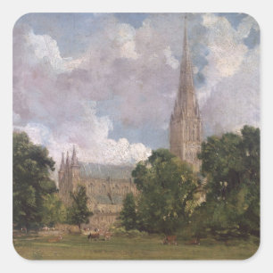 Adesivo Quadrado Catedral de John Constable   Salisbúria do sout