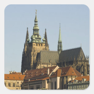Adesivo Quadrado Catedral de São Vito e Castelo de Praga, um dos