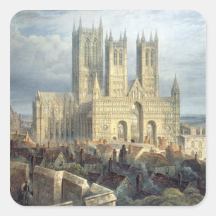 Adesivo Quadrado Catedral do noroeste, c.1850 de Lincoln