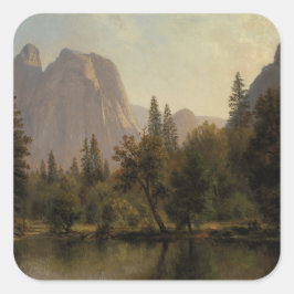 Adesivo Quadrado Catedral Rochas, Vale Yosemite Albert Bierstadt