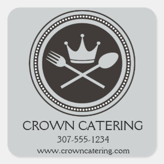 Adesivo Quadrado Catering de comida de chef de cozinha de cor perso