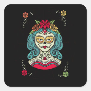 Adesivo Quadrado Catrina Día de Muertos Web